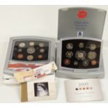 Two Royal Mint proof coin sets comprising 2000 Executive Proof Collection comprising ten coins