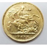 1897 gold half sovereign, cased with London Mint Office certificate