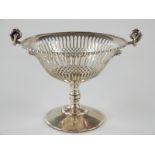 George V hallmarked silver pedestal bonbon dish with pierced decoration, Birmingham 1912 maker's