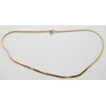 A 9ct gold ribbon necklace, 2.1g