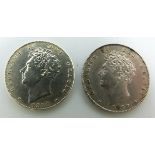 Two George IV sixpences, young head, issues 1826 and 1829 VF+