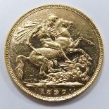 1897 gold full sovereign, cased with London Mint Office certificate