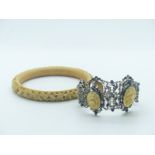 Ivory bangle and bracelet