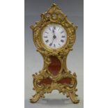 Early twentieth century balloon style miniature French style mantel clock with Roman enamel dial,