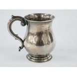 Victorian hallmarked silver baluster shaped tankard, London 1843 maker Joseph Angell I & Joseph