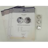 Three London Mint Office silver proof Kings and Queens of Great Britain coins comprising Edward I,