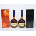 Two bottles of Courvoisier cognac, 70cl, 40% vol, both boxed