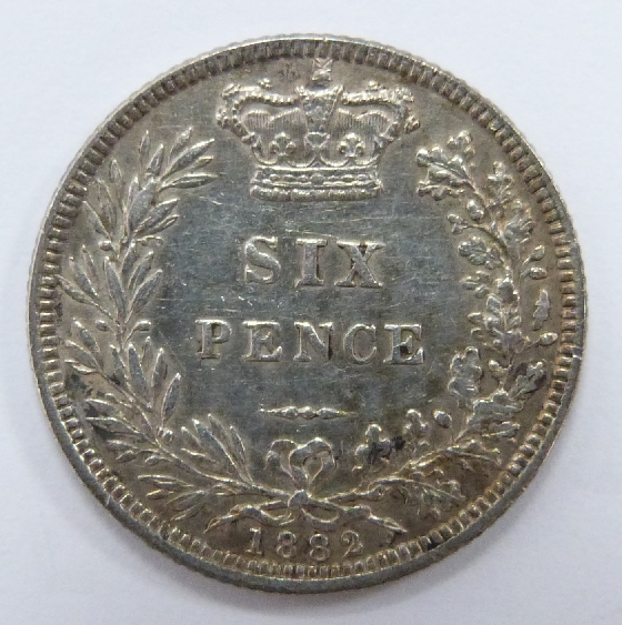 1852 low mintage young head Victorian sixpence, VF