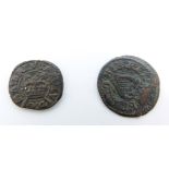 James I Lennox farthing together with a Charles I rose farthing