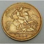 Edward VII 1906 gold half sovereign