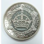 George V 1927 wreath proof crown, EF-unc