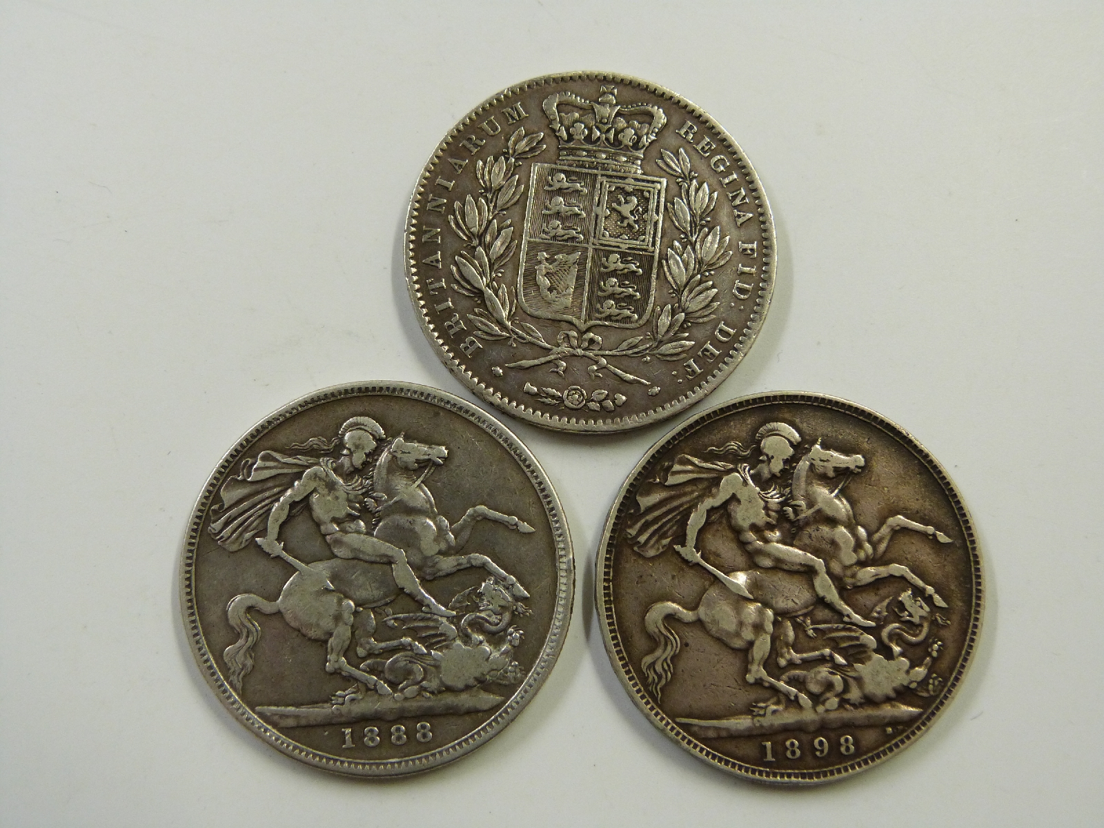 A trio of Victorian crowns to include young head 1847, 1898 veiled head and an 1888 Jubilee example - Image 2 of 2