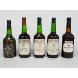 Five bottles of sherry comprising four Harveys including Bristol cream and Copper Beech, three being