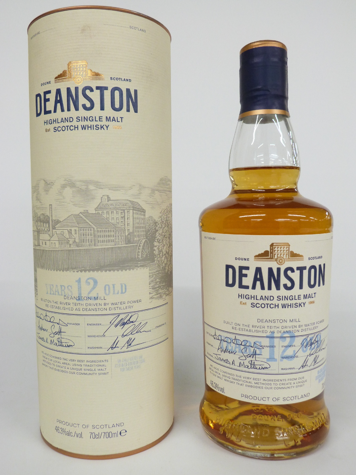 Deanston 12 year old Perthshire Highland single malt Scotch whisky, 70cl, 46.3% vol