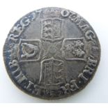 Queen Anne 1707 sixpence, E below bust (Edinburgh), plain angles reverse, VF