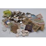 An amateur coin collection including UK and overseas 19thC onwards, small silver content, USA