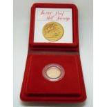 Elizabeth II 1980 cased proof gold half sovereign