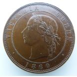 Victorian pattern 1860 penny in bronzed copper by Moore, (Peck 2101), obverse I, reverse A small
