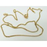 A 9ct gold chain/ necklace, 2.6g