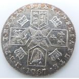 1787 George III sixpence, no semee of hearts reverse, EF