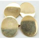 A pair of 9ct gold cufflinks in original for Mallory & Son, Bath, 4.3g