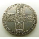 1757 George II sixpence, older head, plain angles reverse, VF