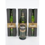 Three bottles of Glenfiddich 12 year old Special Reserve pure single malt Scotch whisky, 70cl, 40%
