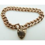 A 9ct rose gold curb link bracelet, 14.2g