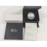 Royal Mint 2017 Platinum Wedding Anniversary five ounce silver proof coin, in original case with