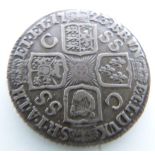 George I 1723 shilling SSC in angles reverse, GF