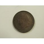 George IV 1822 TERTIO crown, small flaw under bust, otherwise near EF