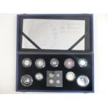 Royal Mint 2006 Queen's 80th birthday collection silver proof coin set comprising five pounds to