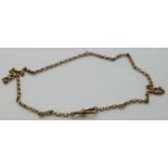 Victorian 9ct gold necklace/ watch chain, 4.3g