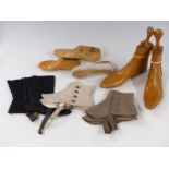Three pairs of vintage spatts with shoe trees