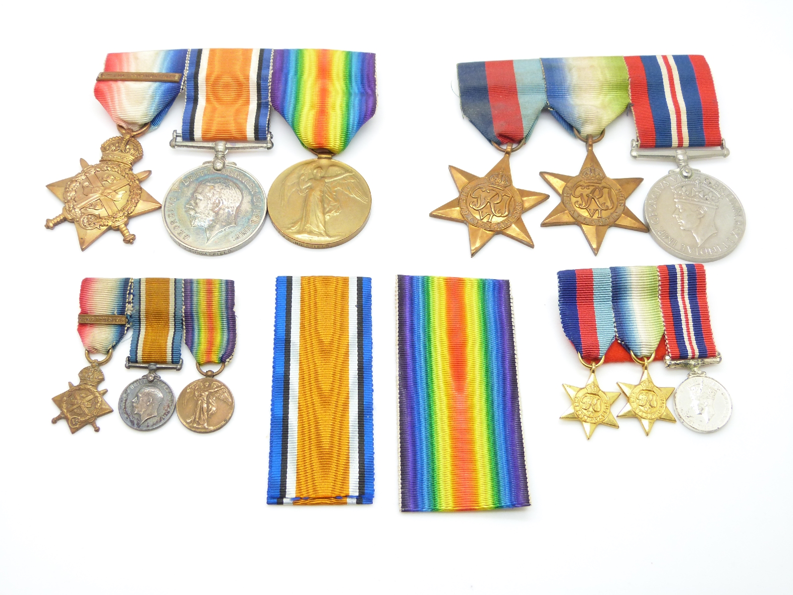 British Army WWI and WWII medal trios awarded to Lieutenant V E Inglefield East Yorkshire