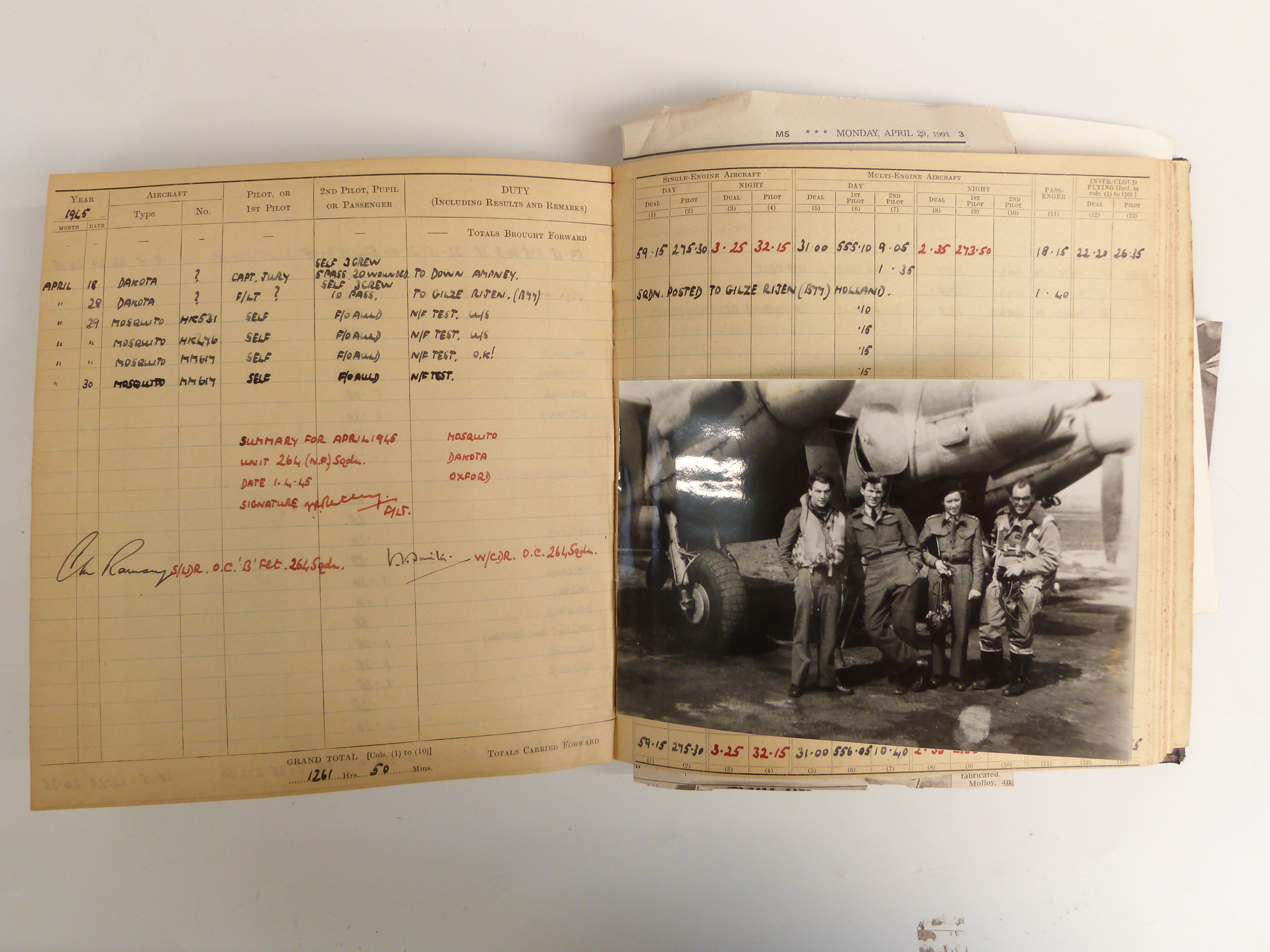 RAF WWII medal group with documentation, flight log book and ephemera, the medal group comprising - Image 15 of 25