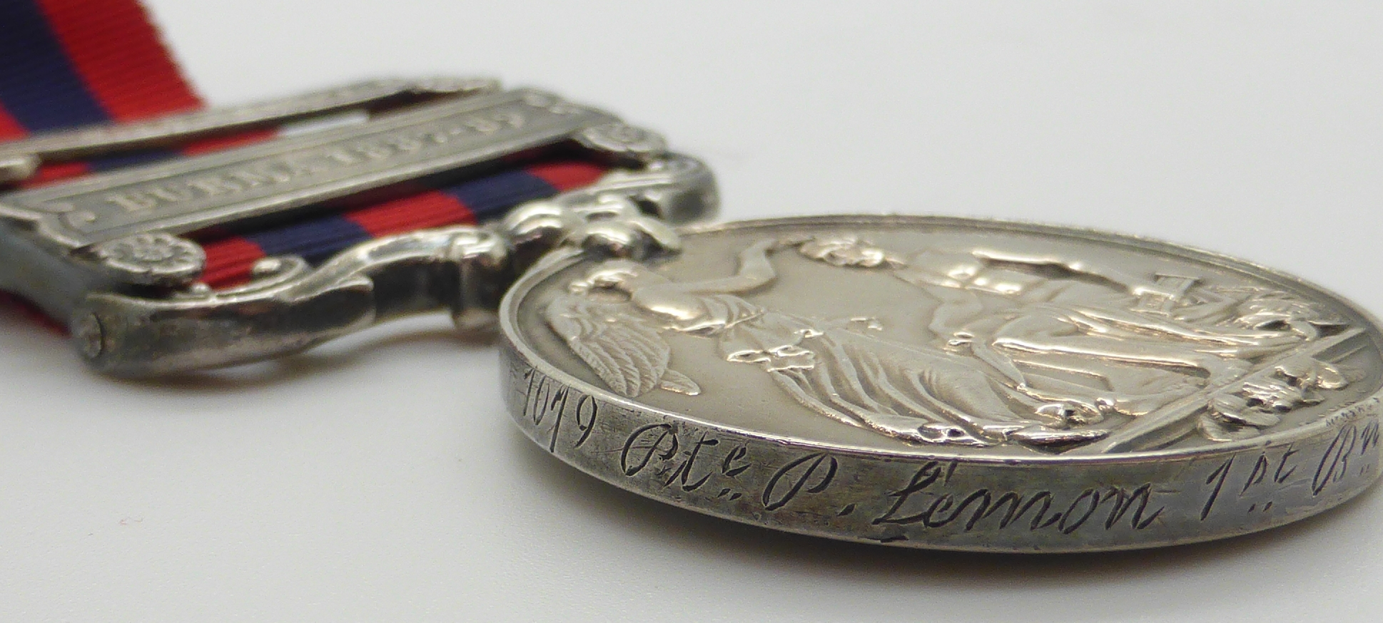 Victorian British Army Indian General Service Medals with two clasps, Burma 1885-7 and Burma 1887-89 - Image 6 of 6