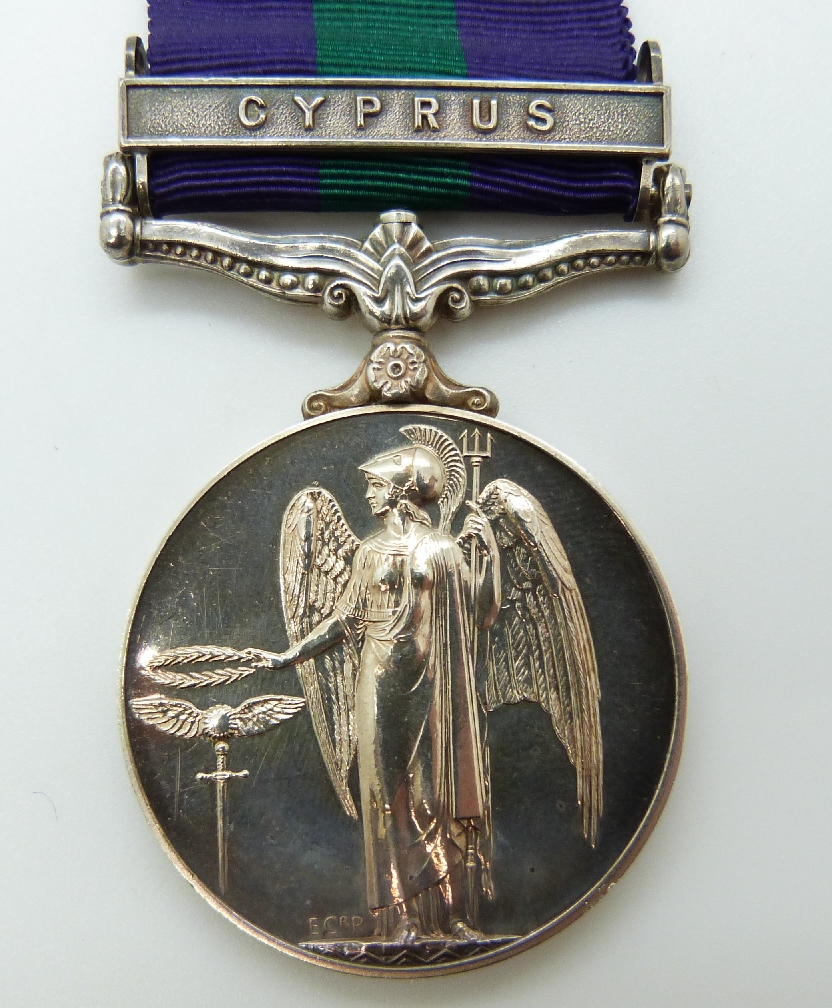 Elizabeth II British Army General Service Medal with Cyprus clasp named to 23334876 Pte A Toner K. - Image 2 of 3