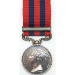 Victorian British Army Indian General Service Medal with Pegu clasp named to Br Hugh Haggan 51st K.