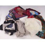 A quantity of scarves including silk,
