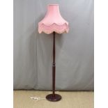 Standard lamp with pink shade