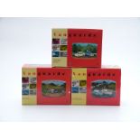Three Vanguards 1:43 scale limited edition diecast model rally car diorama sets Ford Anglia and