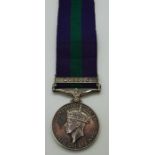 George VI British Army General Service Medal with Malaya clasp named to 19046729 Pvt A E Blakey K.