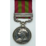 Victorian British Army Indian Medal with Punjab Frontier 1897-98 clasp named to 5361 Pvt. J. Dunn