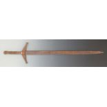 A vintage sword suitable for re-enactment. Blade length 80cm.