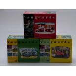 Three Vanguards 1:43 scale limited edition diecast model car diorama sets Morris Minor Van and