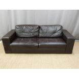 Modern leather style two seat sofa, L207cm
