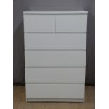 Modern white chest of two over four drawers W81 x D48 x H123cm