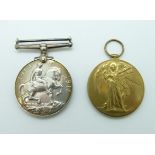RAF WWI medal pair comprising War Medal and Victory Medal awarded to Lieut. F.J.Brotheridge R.A.F,
