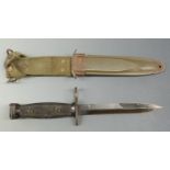 United States of America M4 bayonet with plastic grip marked US M8A to scabbard, blade length 17cm